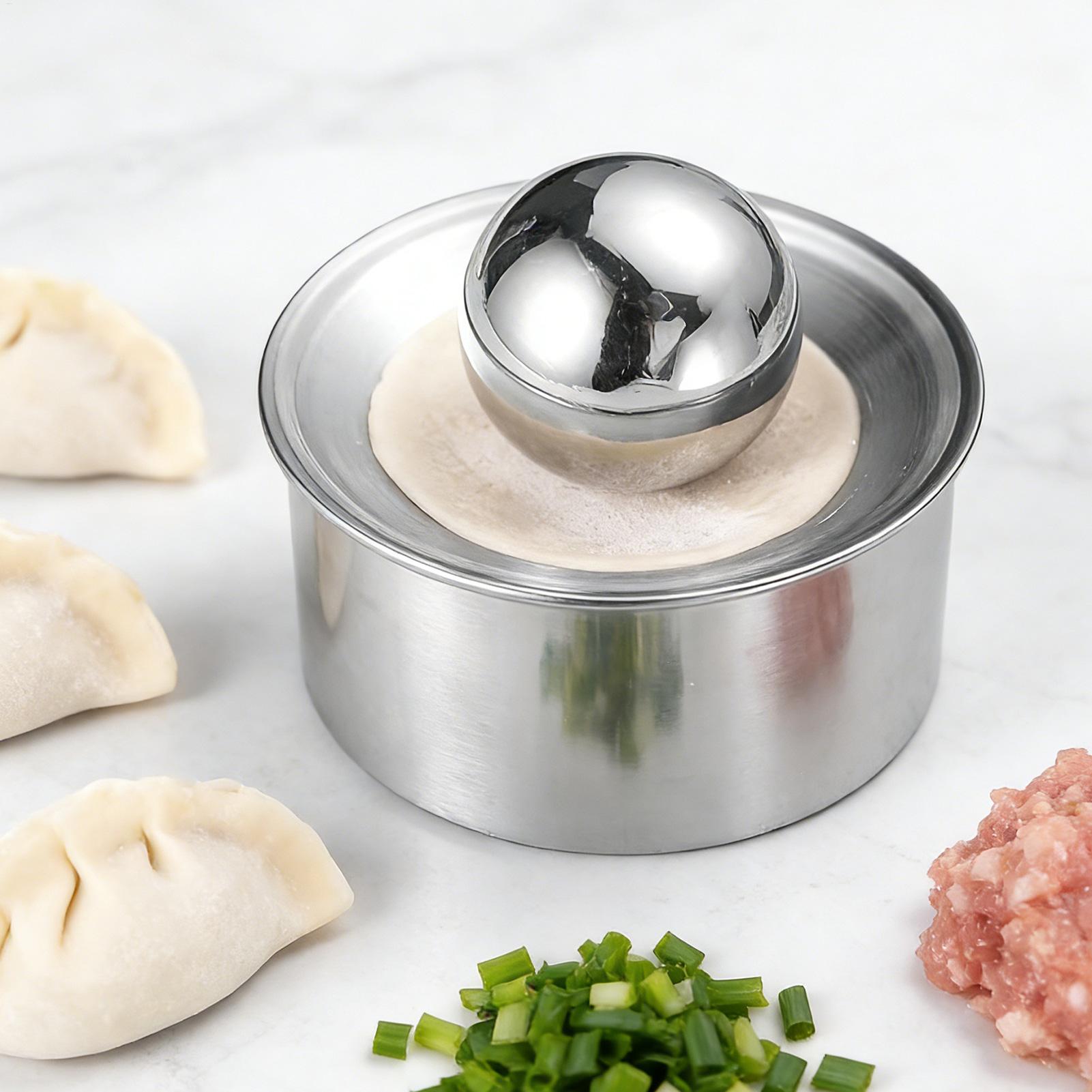 Dumpling Press Set - آلة يدوية لصنع أغلفة الزلابية، أداة