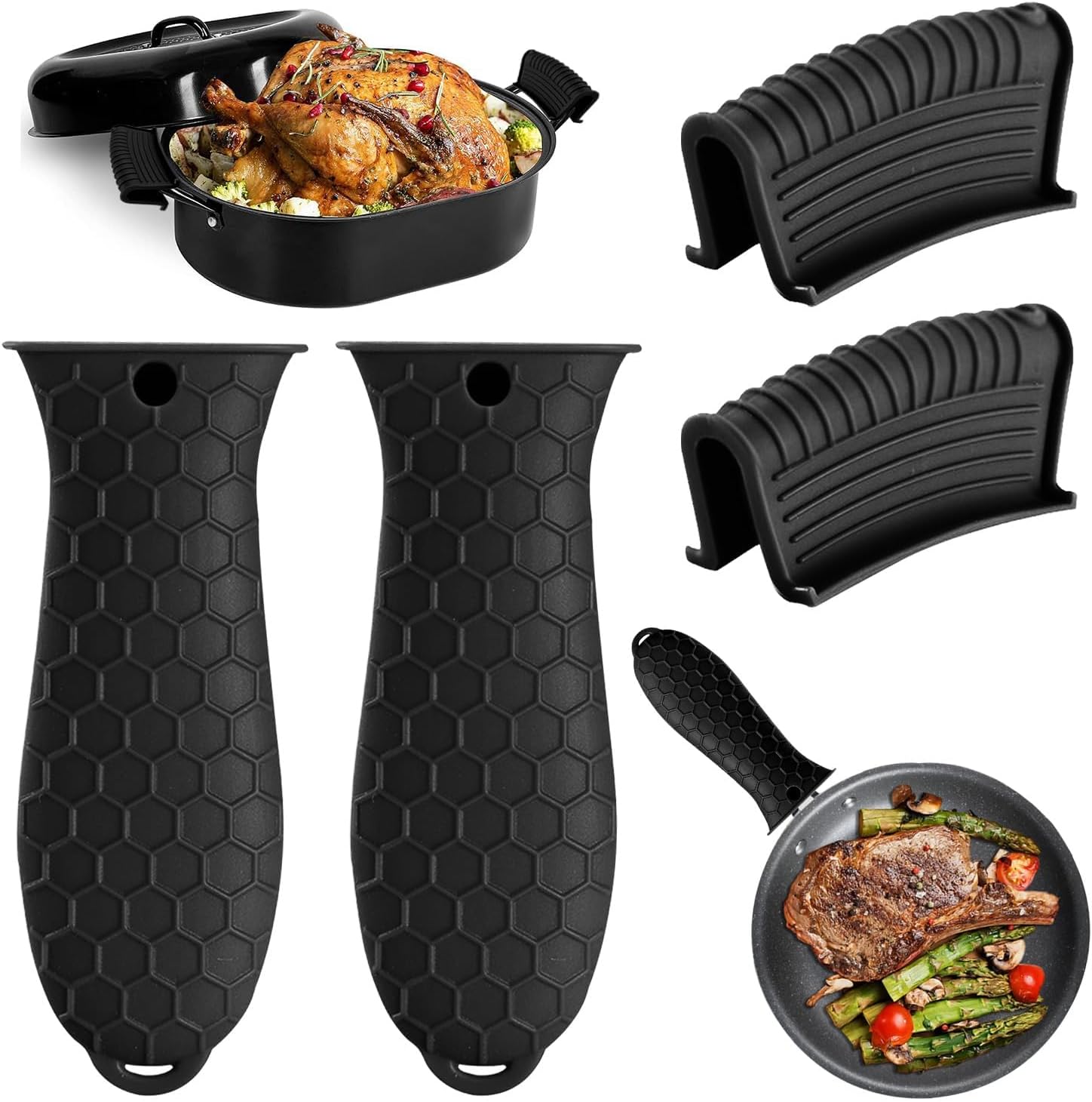 Cast Iron Corn - أغطية مقابض مقاومة للحرارة من السيليكون،