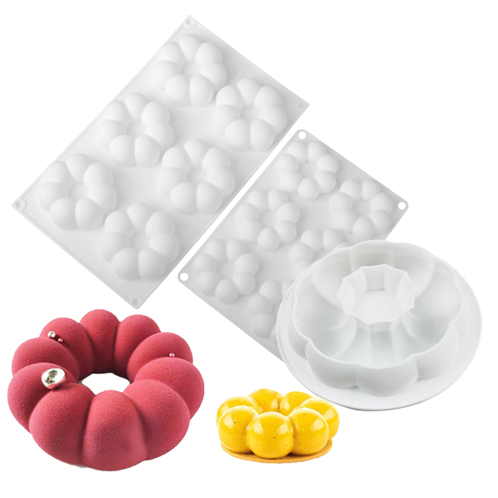 Donut Mold Silicone - 1 أو 6 خلايا البتلة على