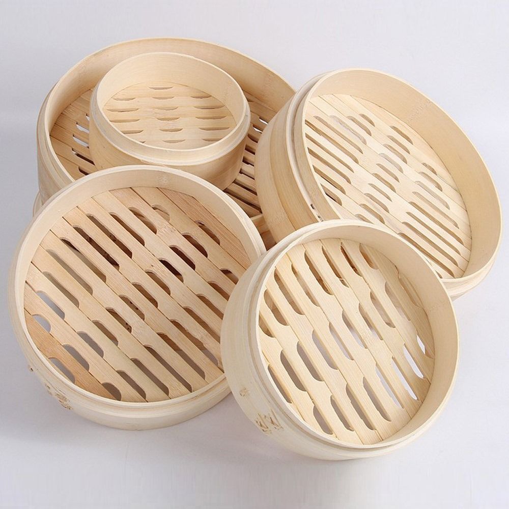 Bao Steamer Bamboo - سلة بخار صينية من الخيزران مع