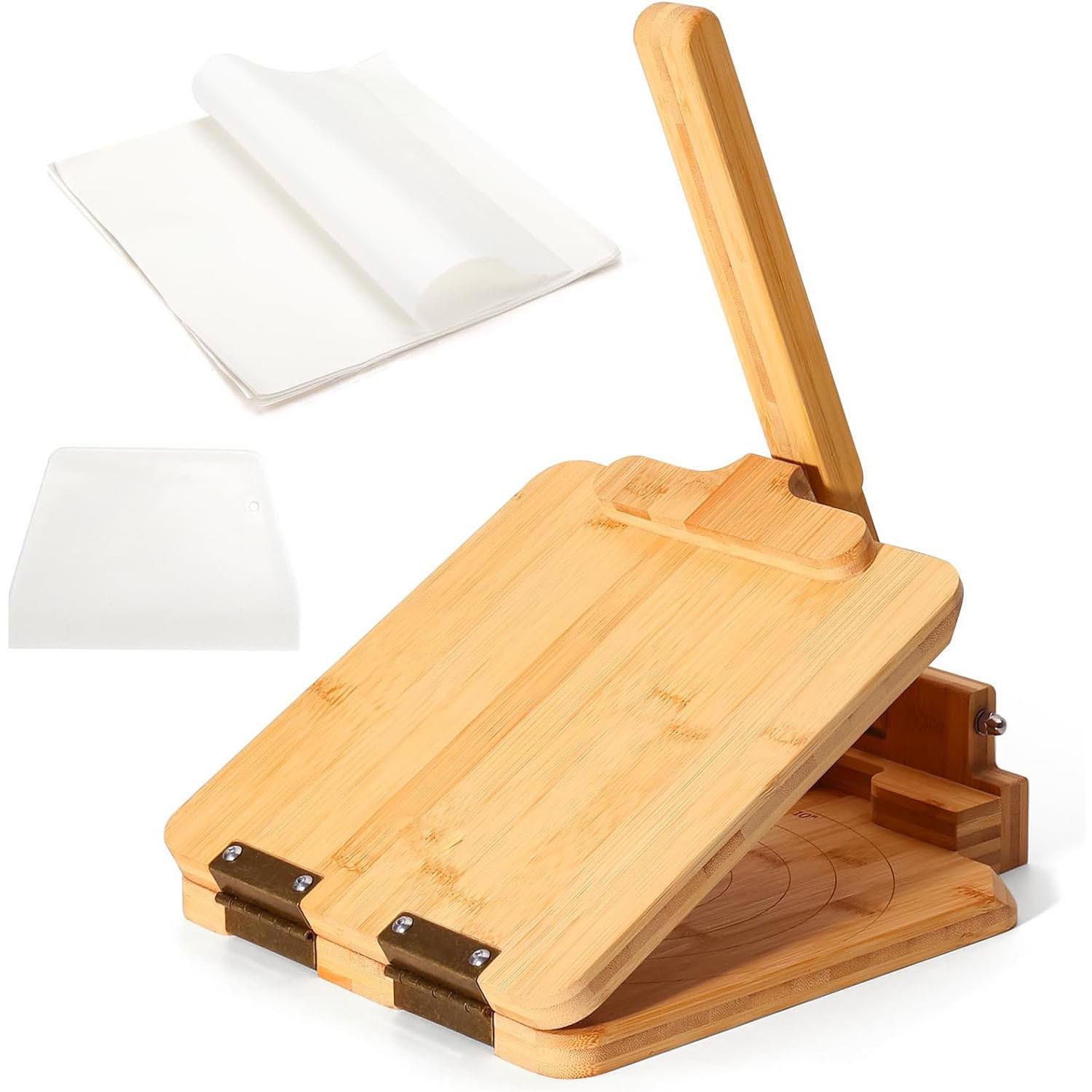 Dumpling Press Set - مكبس تورتيلا من الخيزران والخشب الأكثر