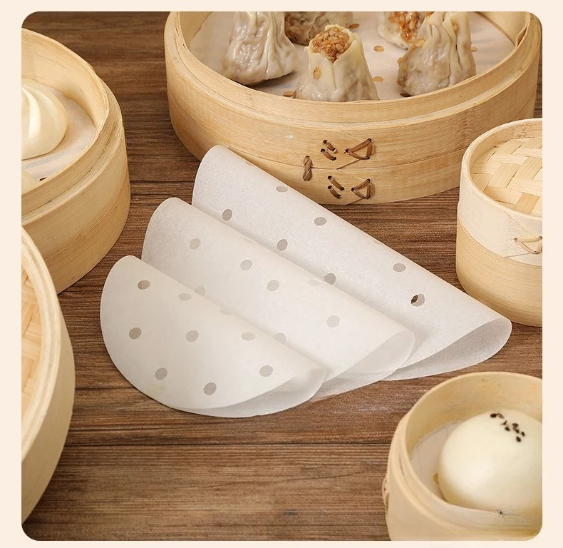 Bao Steamer Bamboo - 100 قطعة من ورق باخرة للاستعمال