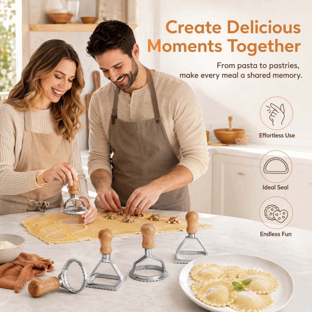 Dumpling Press Set - طقم قطاعة رافيولي فردية عمودية من
