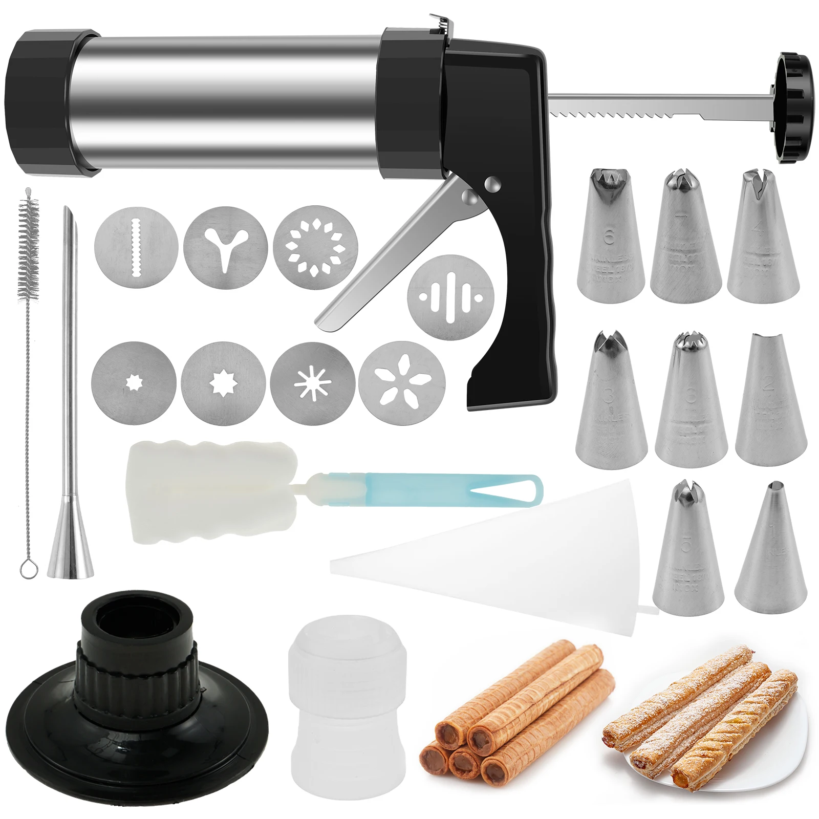 Churros Maker Gun - Churro صانع آلة الفولاذ المقاوم للصدأ