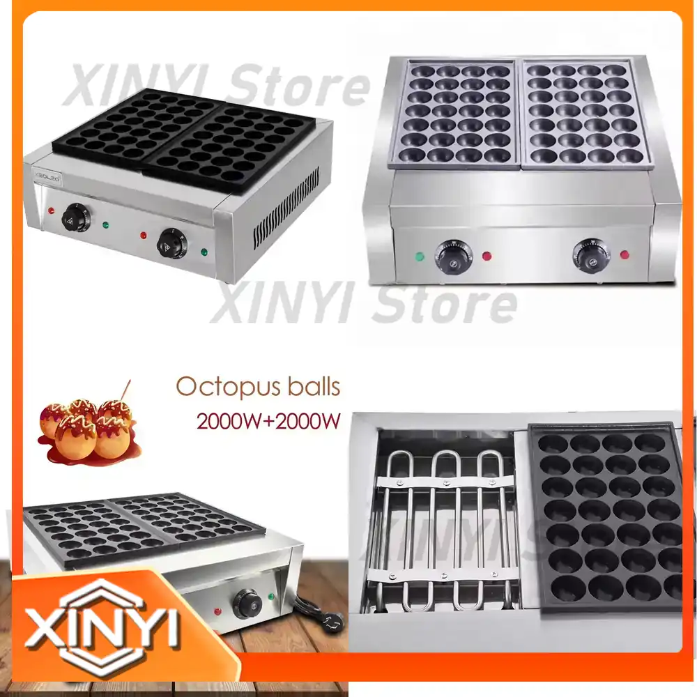 Takoyaki Grill Plate - XEOLEO آلة تاكوياكي تجارية بلوحتين للطاولة،