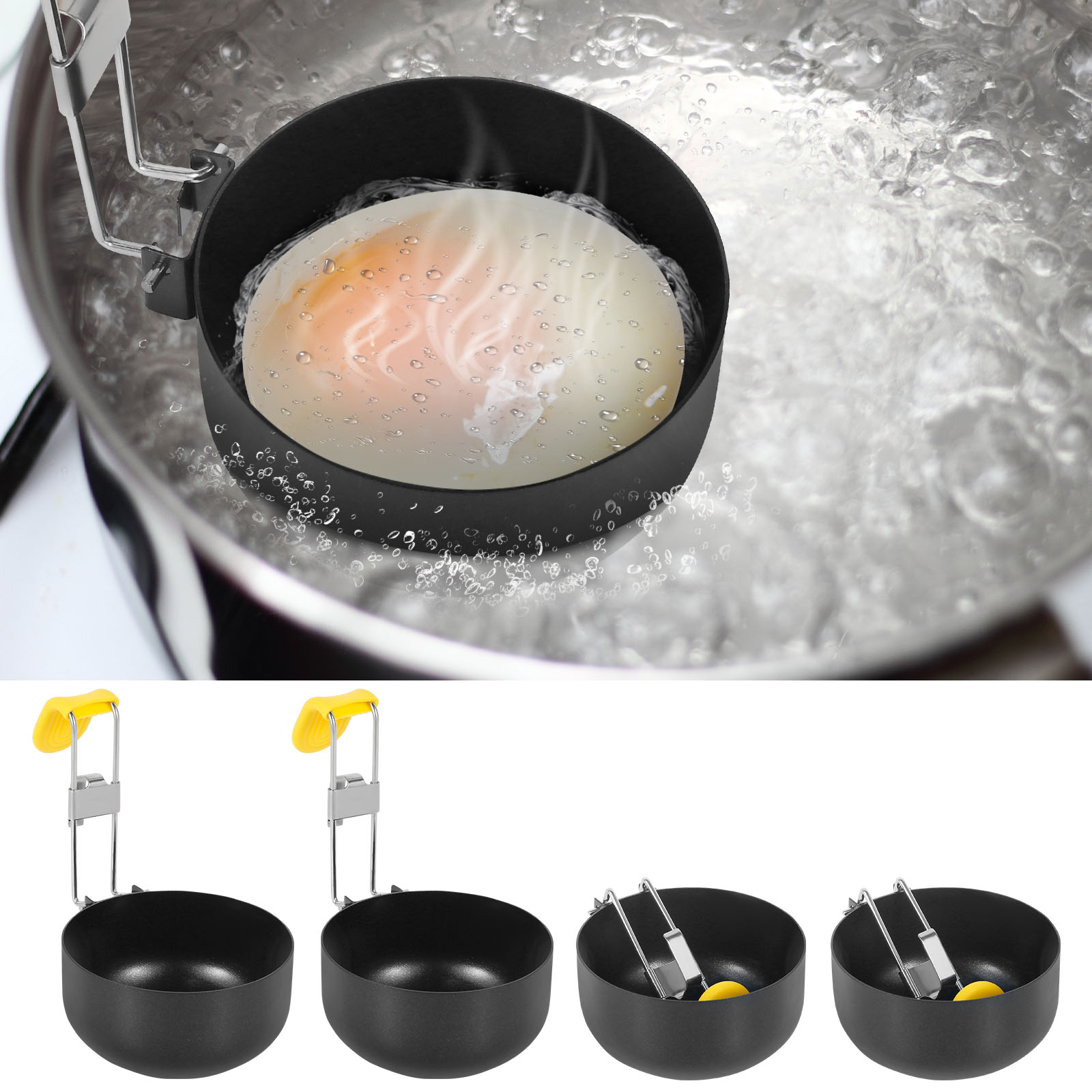 Mini Pancake Griddle - 4 عبوات من حلقات صياد البيض