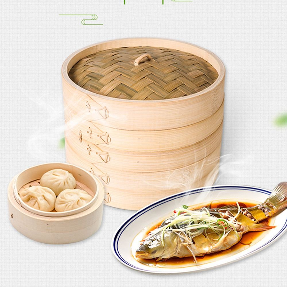 سلة بخار صينية من الخيزران بغط - مراجعة Bao Steamer Bamboo وسعره
