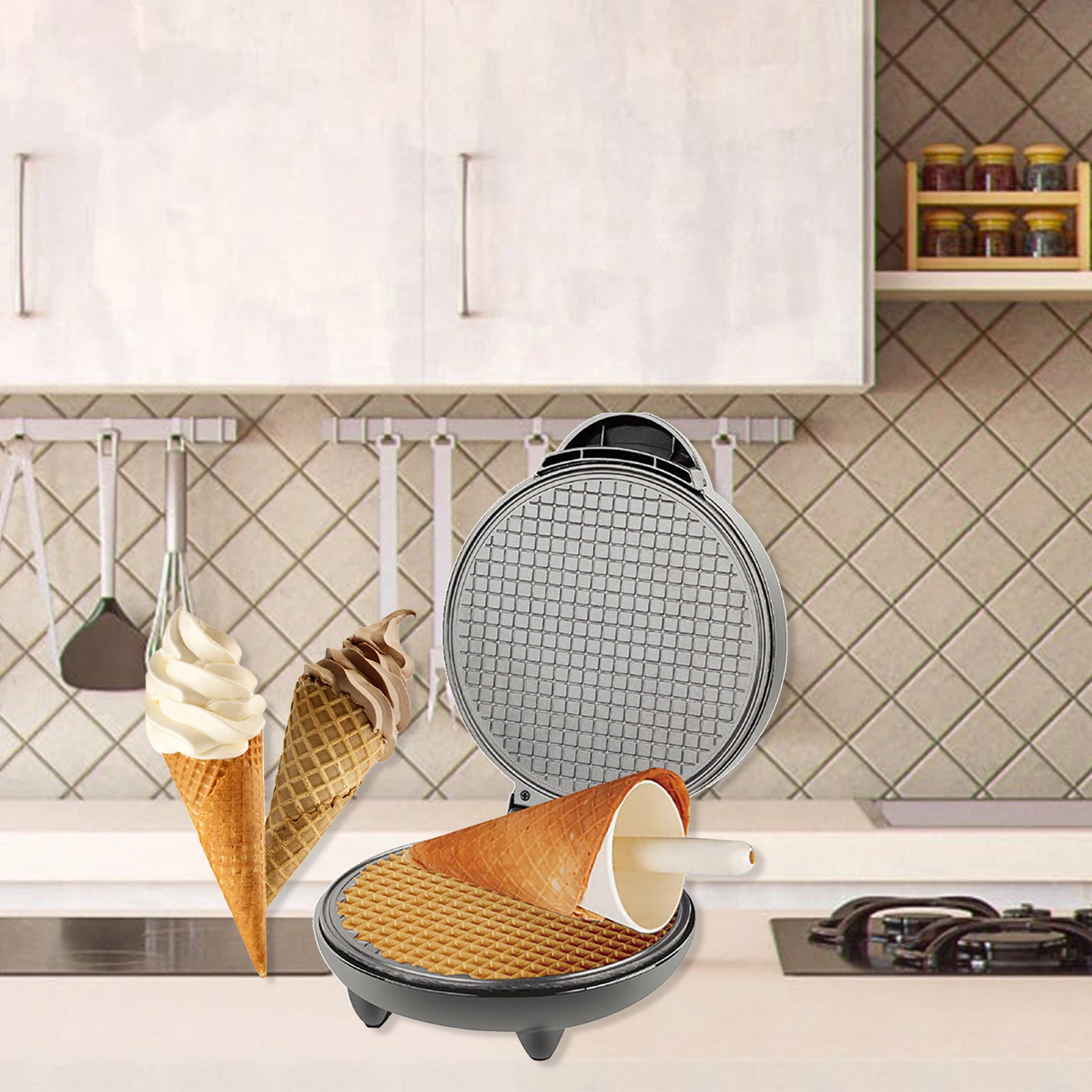 1200 واط صانع الوافل غير لاصقة - مراجعة Waffle Cone Maker وسعره