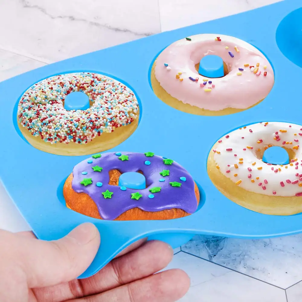 6 ثقوب سيليكون قالب دونات مقلا - مراجعة Donut Mold Silicone وسعره