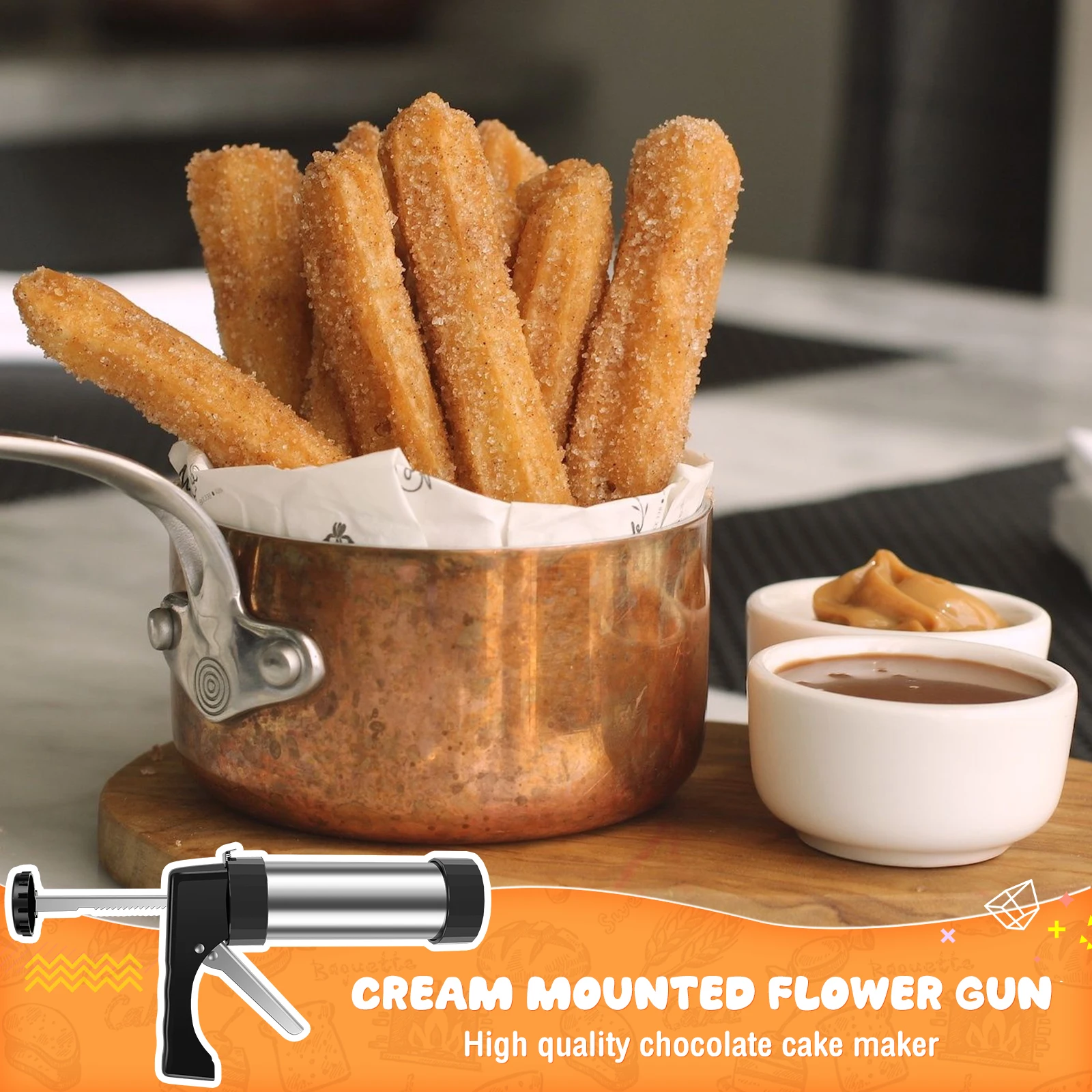 Churro صانع آلة الفولاذ المقاو - مراجعة Churros Maker Gun وسعره