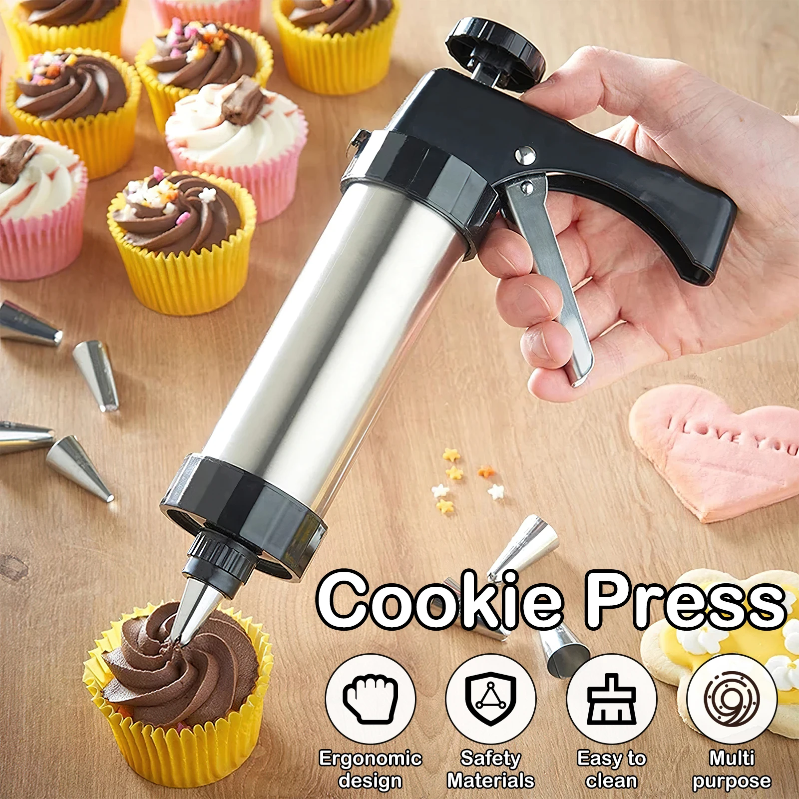 مجموعة مسدس ضغط الكوكيز ورؤوسه - مراجعة Churros Maker Gun وسعره